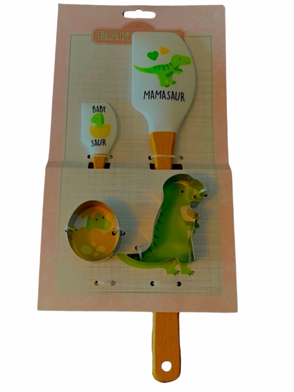 Dinosaur Mama & Baby Spatula & cookie cutter set
